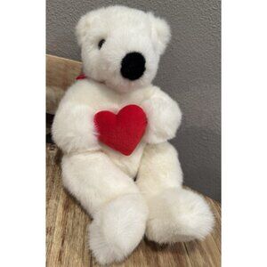 VTG 1997 TY Romeo White 15" Plush Teddy Bear w/Red Heart & Bow Plush NEW